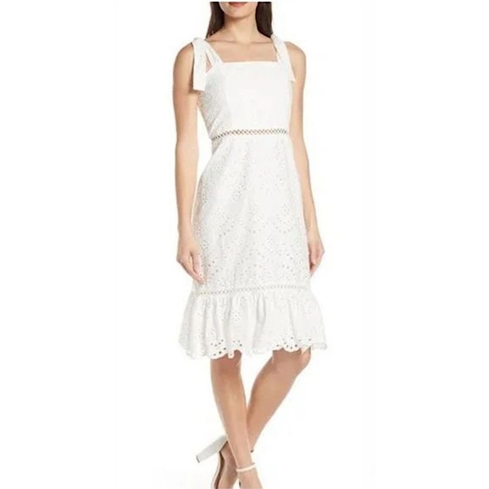 Sam Edelman White Eyelet Midi Dress